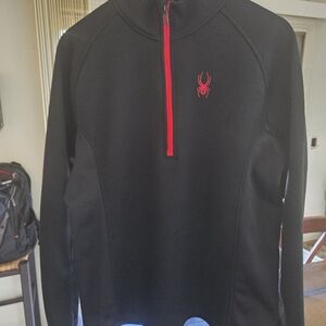 Spyder Half Zip Pullover Men's Jacket Black/Red (L227)